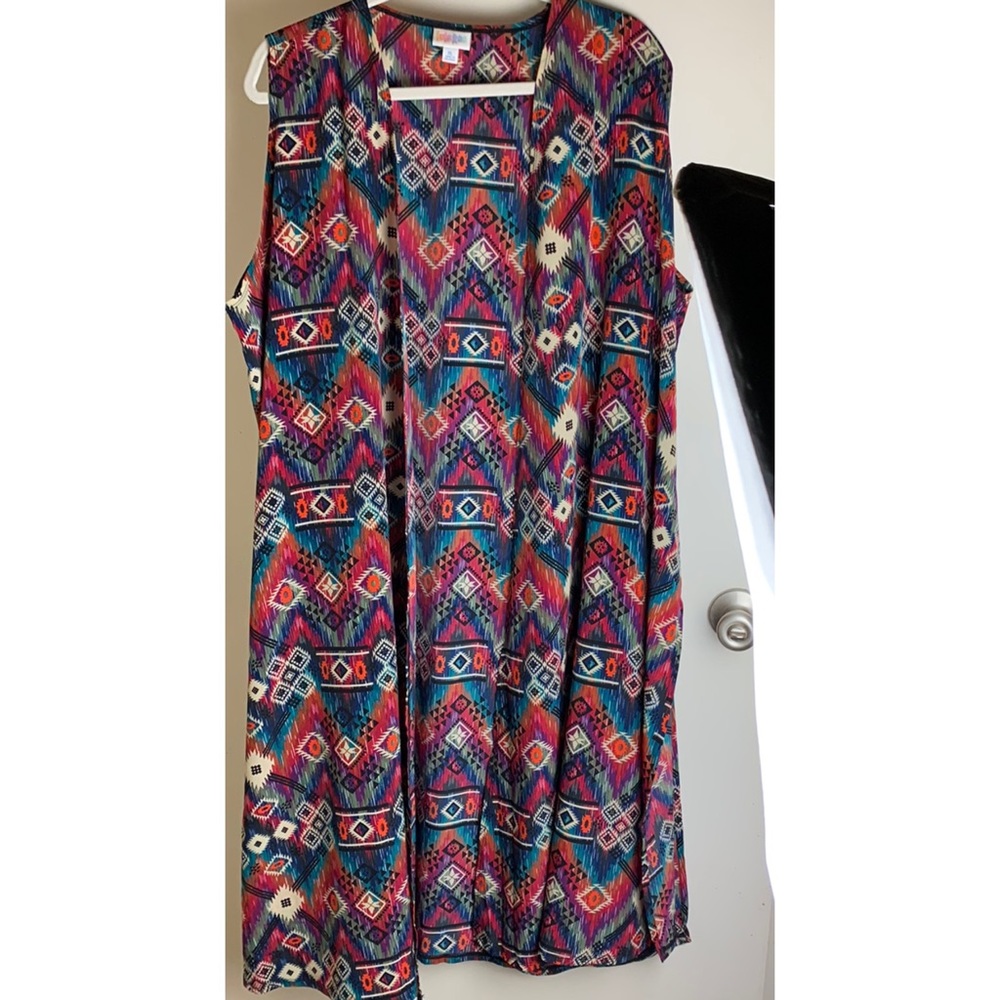 LOVELY LULAROE LENGTHY LIVELY AZTEC DESIGN VEST XL